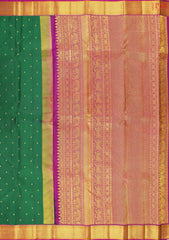 Dark Green Kanchipuram Silk Saree
