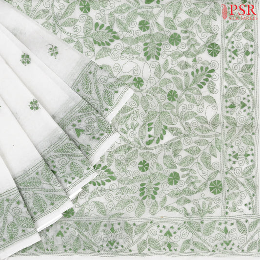 Off White Bengal Cotton Saree