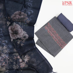 Dark Grey Tissue Dress Material