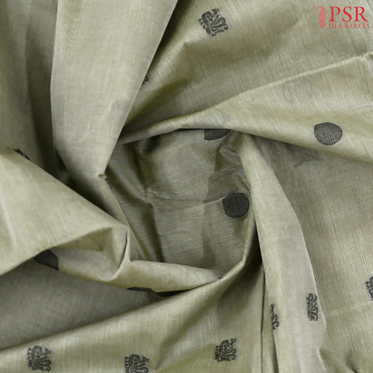 Greyish Olive Kovai Cotton Saree