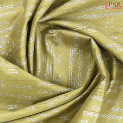 Olive Yellow Semi Tussar Embroidery Saree