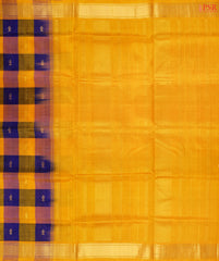 Yellow & Blue Cotton Silk Saree