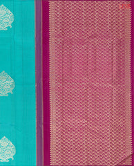 Turquoise Cyan Kanchipuram Silk Saree