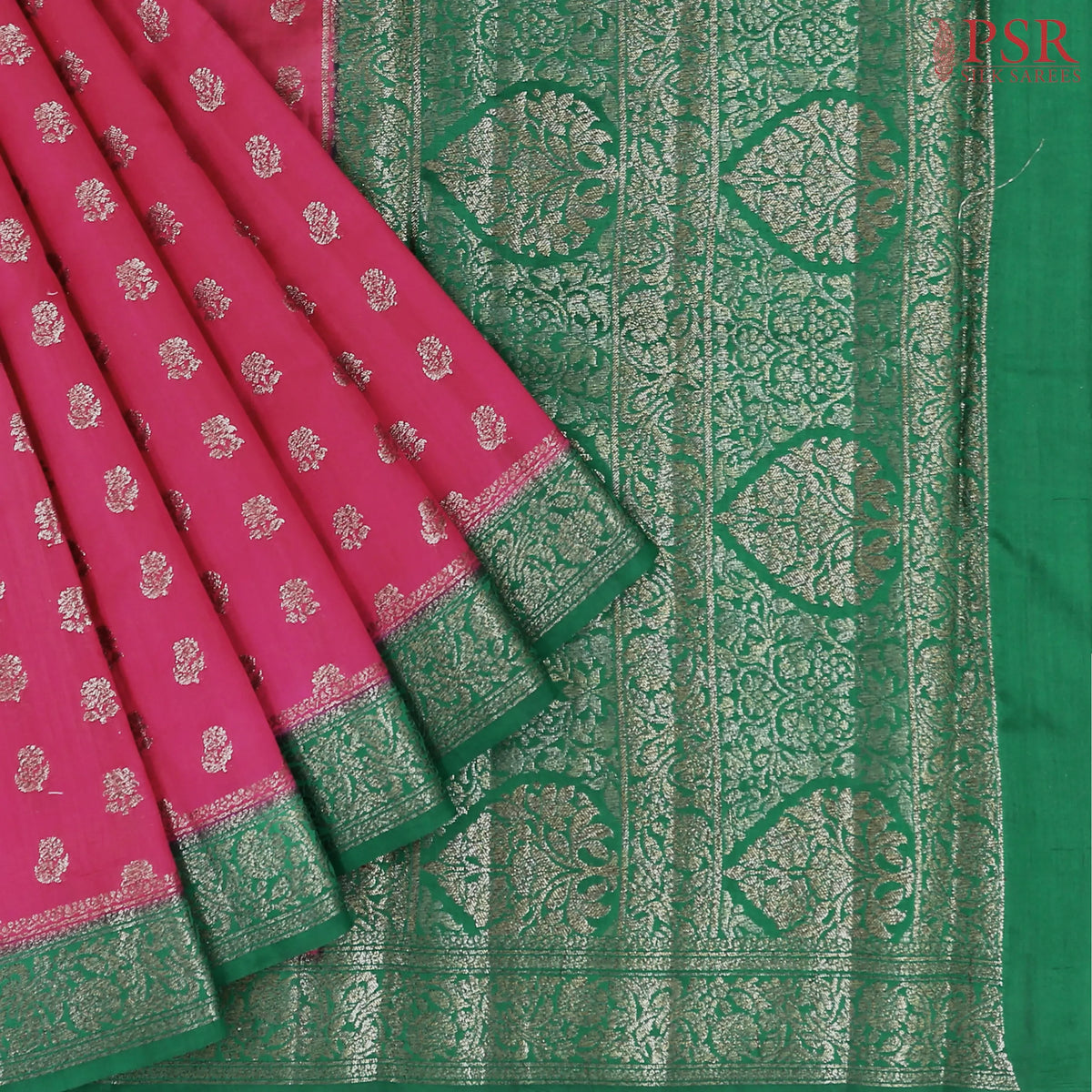 Deep Magenta Chiniya Silk Saree