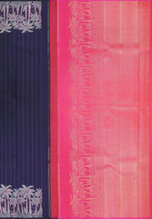 Dark Indigo Kanchipuram Silk Saree