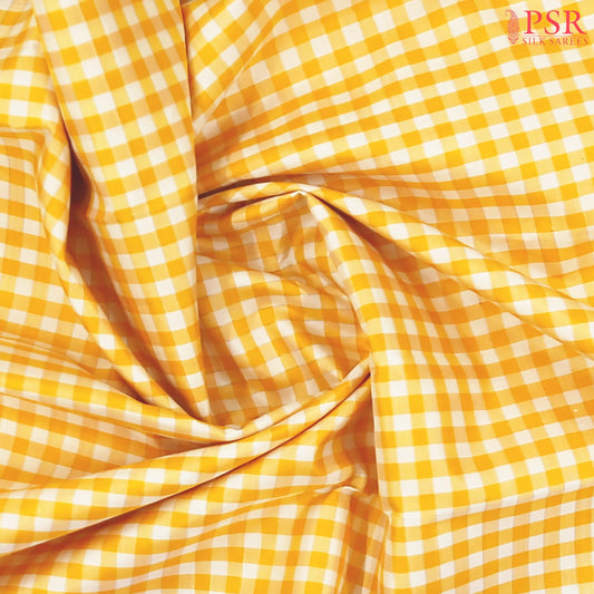 Yellow & Off White Kanchipuram Silk Saree