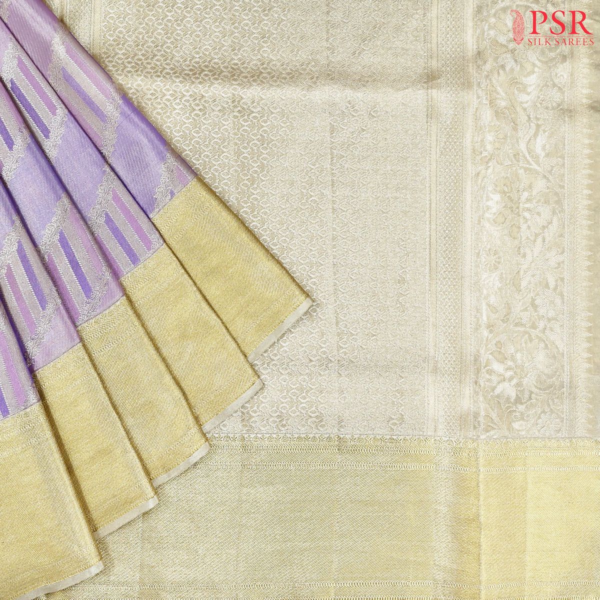 Lavender Kanchipuram Jacquard Tissue Silk Saree