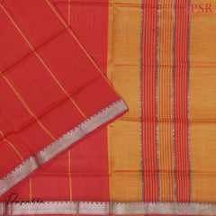 Dark Orange Silk Cotton Dress Material