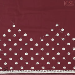 Maroon Georgette Laser Embroidery Saree