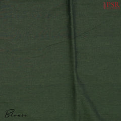 Dark Olive Green Byloom Cotton Saree