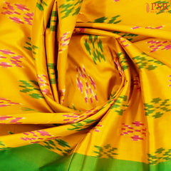 Fire Yellow Pochampally Silk Saree