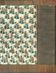 Cream Beige Bamboo Silk Sarees