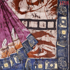"Banalata Sen" Boysenberry Purple Kadhi Tussar Silk Saree