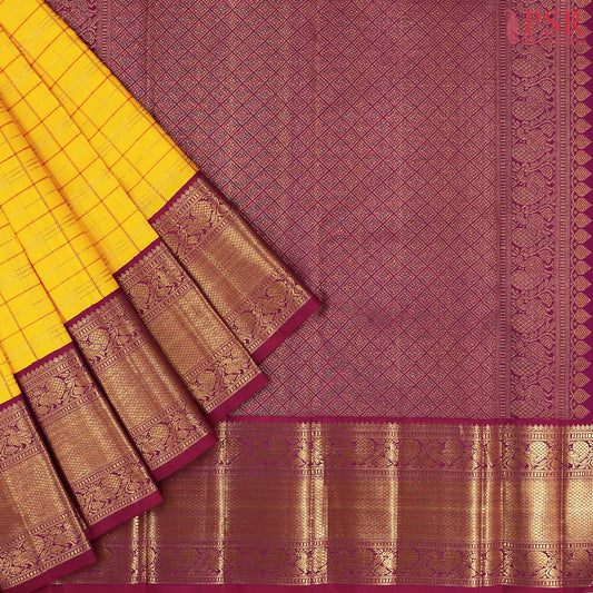 Yellow Kanchipuram Silk Saree