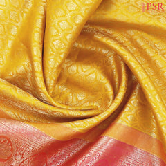 Turmeric Yellow Kanchipuram Jacquard Silk Saree