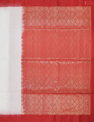 Floral White Soft Silk Saree