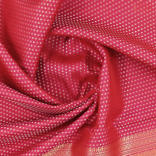 Raspberry Red Fancy Kanchipuram Silk Saree