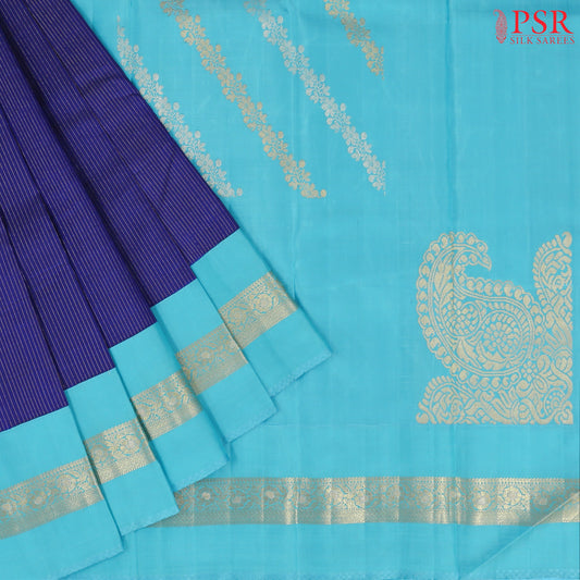 Navy Blue Kanchipuram Silk Saree