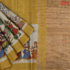 Royal Beige Tussar Silk Saree