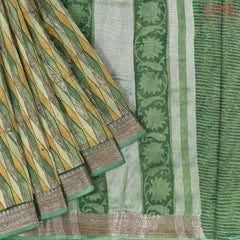 Green & Mustard Chanderi Silk Cotton Saree