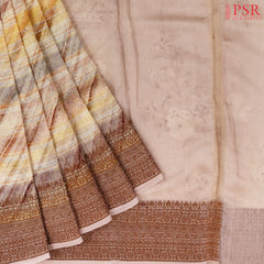 Yellowish Multicolor Chanderi Silk Cotton Saree