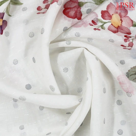 White Linen Saree