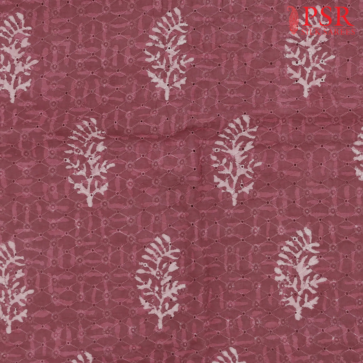Burgundy Hacoba Embroidery Running Material