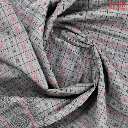 Grey Kalakshetra Kovai Cotton Saree