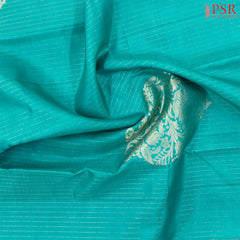 Turquoise Cyan Kanchipuram Silk Saree