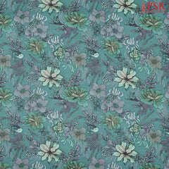 Pine Green Linen Print Running Material