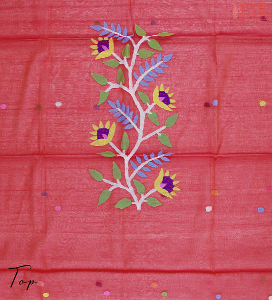 Crimson Red Byloom Cotton Dress Material