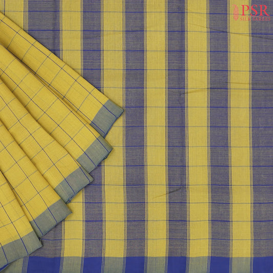 Olive Yellow Mangalagiri Cotton Saree
