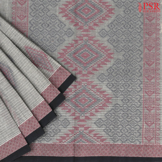 Dark Grey Kovai Cotton Saree