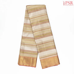 Beige Kanchipuram Jacquard Tissue Silk Saree