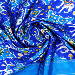 Royal Blue Pashmina Ikkat Silk Saree