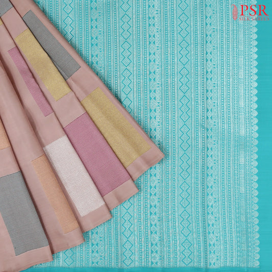 Heather Peach Kanchipuram Silk Saree