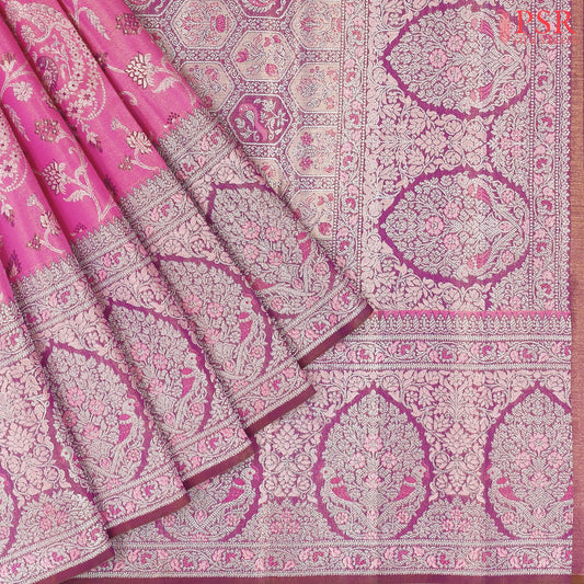 Persian Pink Bridal Kanchipuram Tissue Silk Saree