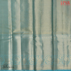 Turquoise Blue Kanchipuram Tissue Silk Saree