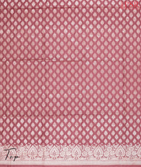 Dark Blush Pink Banaras Silk Cotton Dress Material