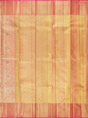 Flamingo Pink Kanchipuram Jacquard Tissue Silk Saree