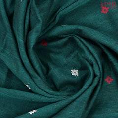 Dark Pine Green Byloom Cotton Saree