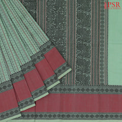 Mint Green Kalakshetra Kovai Cotton Saree