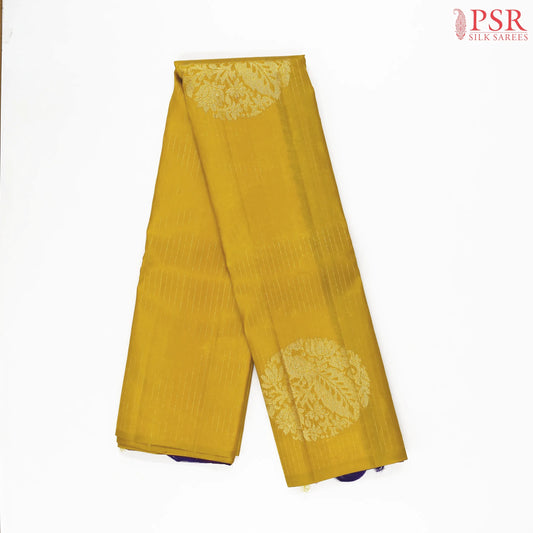 Golden Yellow Kanchipuram Silk Saree