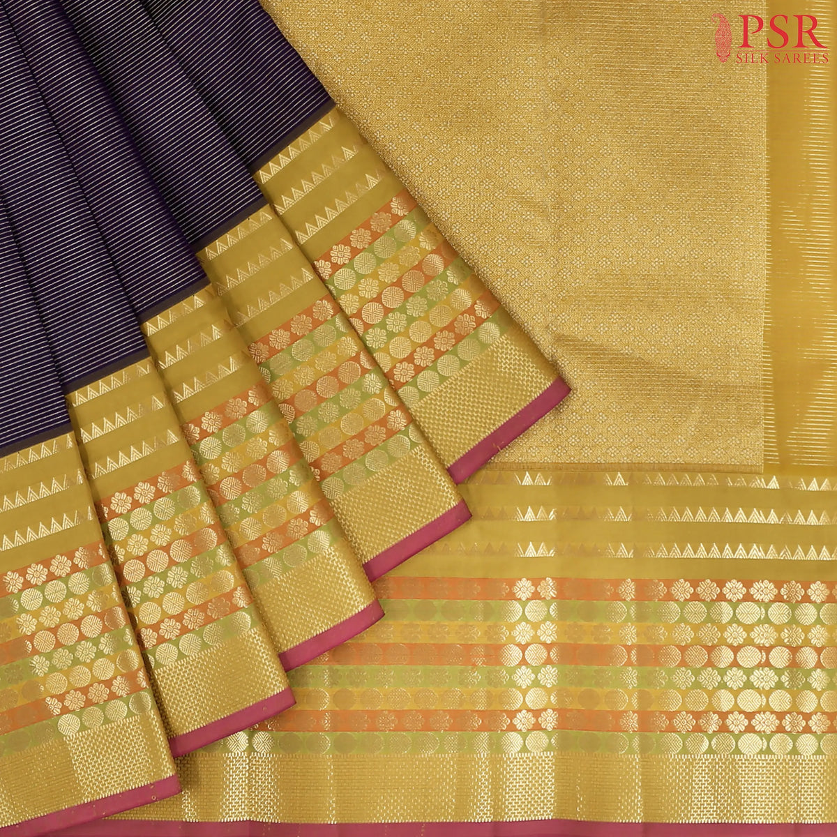 Aubergine Purple Fancy Kanchipuram Silk Saree