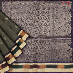 Dark Taupe Grey Silk Cotton Saree