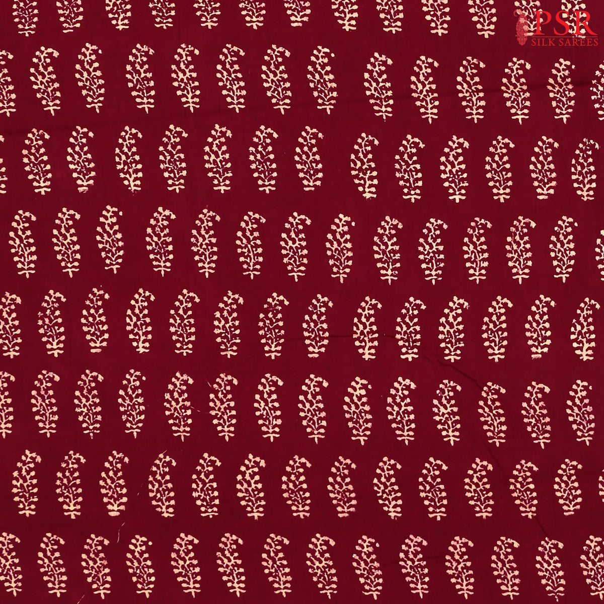 Wine Purple Cotton Print Running Material