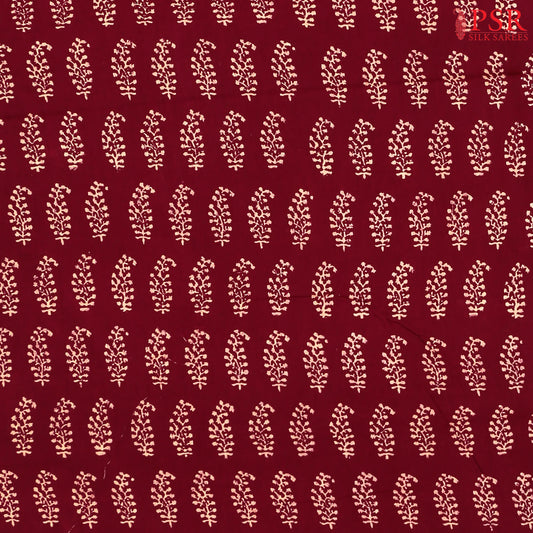 Wine Purple Cotton Print Running Material