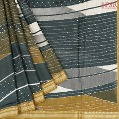 Teal & Olive Munga Silk Saree