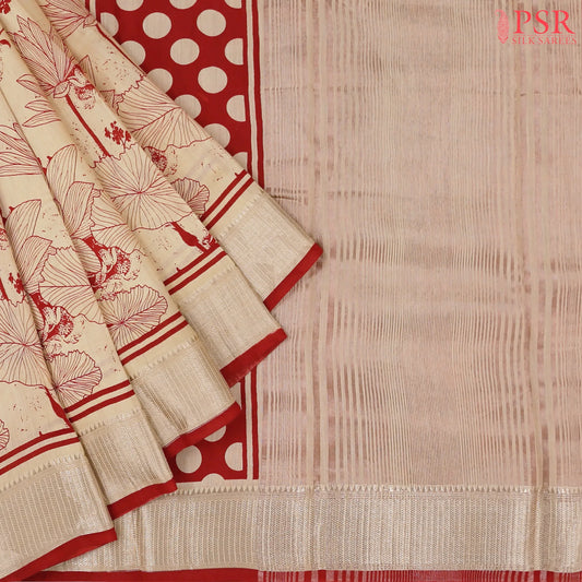 Parchment Beige Asssam Saree