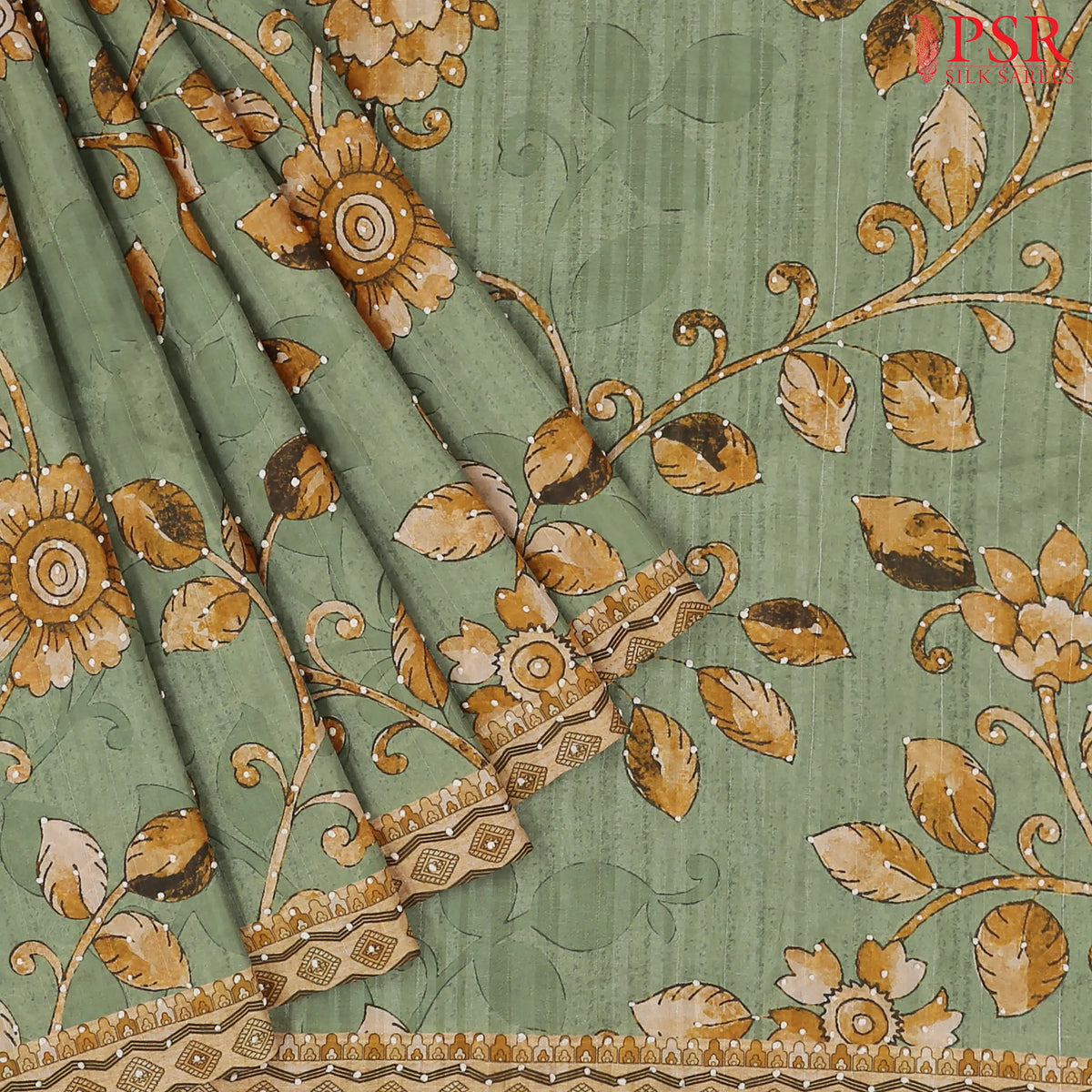 Sage Green Semi Dupion Saree